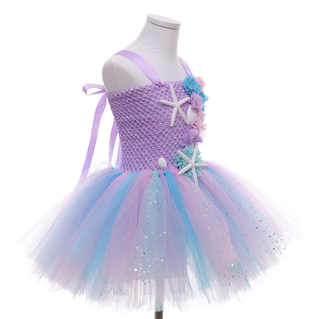 Sukienka księżniczka syrenki Tutu dla dziewczynek na przyjęcie urodzinowe, Halloween i cosplay - rozgwiazda, dzieci kostium syreny 1-12 lat - Wianko - 12