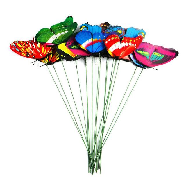 24 sztuki motyli do ogrodu - kolorowe, kapryśne dekoracje na palikach - Wianko - 34