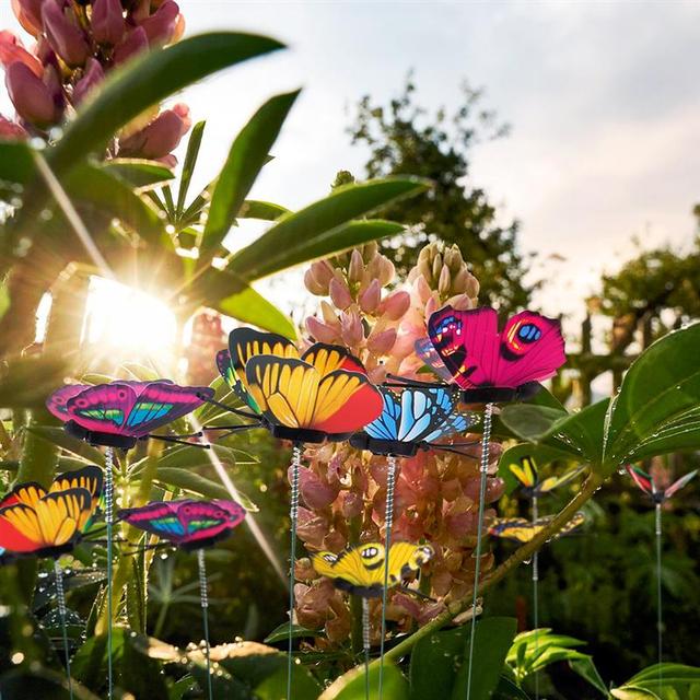 24 sztuki motyli do ogrodu - kolorowe, kapryśne dekoracje na palikach - Wianko - 35