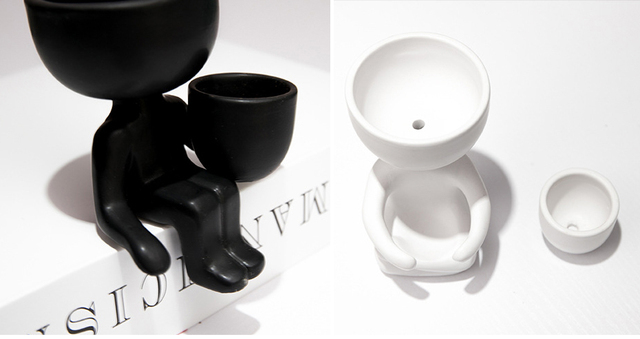 Ceramiczna doniczka na kwiaty w formie lalki z wazonem - Wianko - 14