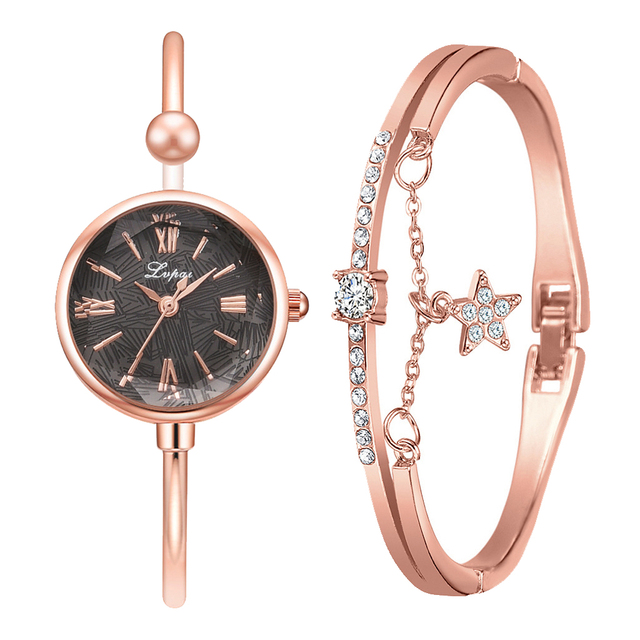 Zegarek kobiety Lvpai - luksusowy, 2 sztuki, kwarcowy z pierścionkiem - Wianko - 12