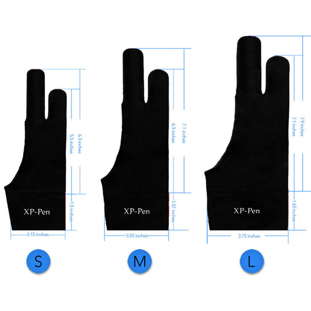 Rękawiczki artystyczne anti-porastające na Tablet graficzny z podświetlanym wyświetlaczem i śledzeniem - XP-Pen HUION WACOM - S/M/L - Wianko - 1
