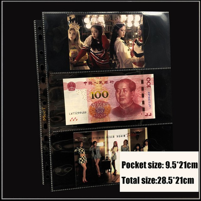 20 sztuk albumu na karty z 3 przezroczystymi kieszeniami, ochrona przed kwasem, idealny na monety, pieczęcie, bilety i pieniądze - Wianko - 1