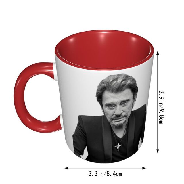 Kubek z naklejką Johnny i Hallyday oraz humorem graficznym R337 do druku - nowość - Wianko - 11