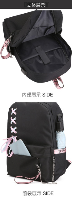 Plecak Tik Tok z portem USB dla nastolatków - Wianko - 13