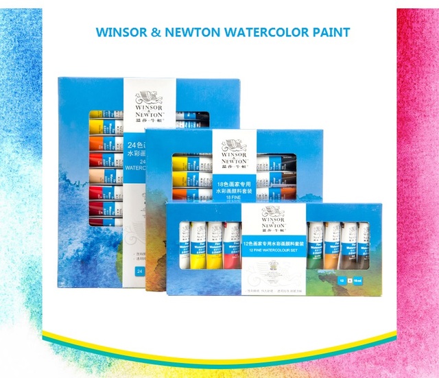 Farby akwarelowe WINSOR & NEWTON - 12/18/24 kolory, pojemność 10 ml/sztuka - Wianko - 2