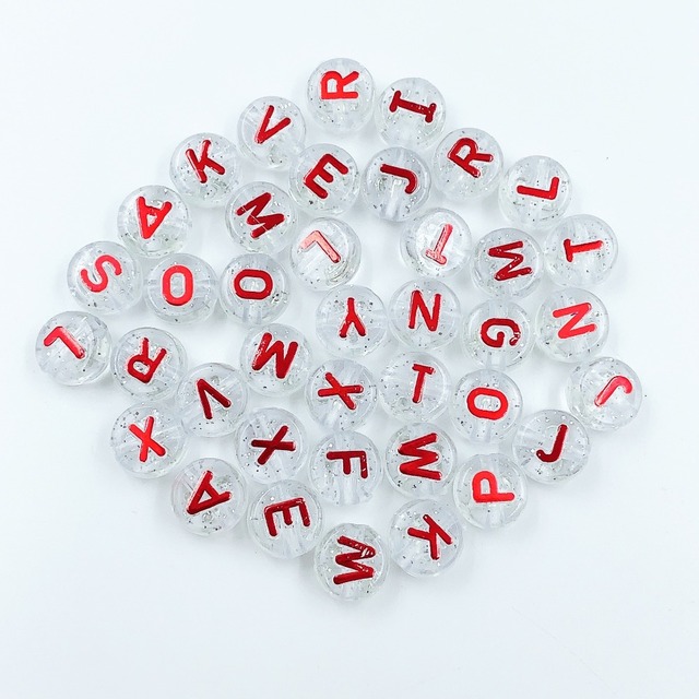100 sztuk kolorowych mieszanych owalnych akrylowych koralików z literami alfabetu 4*7mm hurtowych, idealnych do tworzenia bransoletek i naszyjników DIY - Wianko - 21