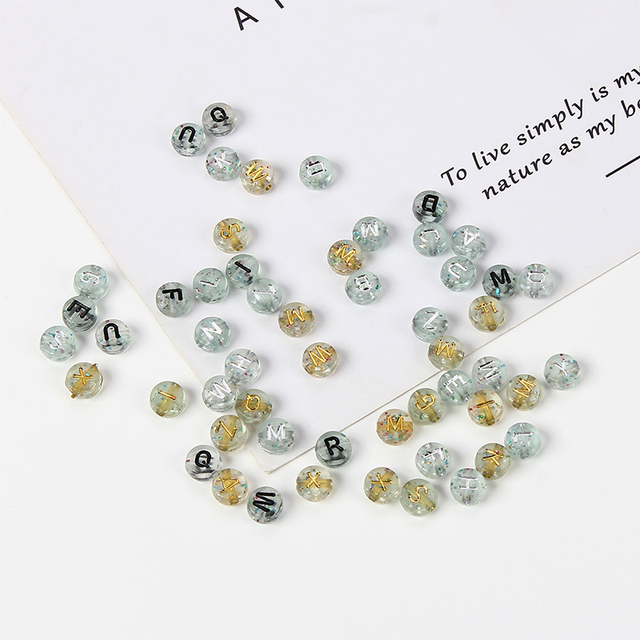 100 sztuk kolorowych mieszanych owalnych akrylowych koralików z literami alfabetu 4*7mm hurtowych, idealnych do tworzenia bransoletek i naszyjników DIY - Wianko - 17