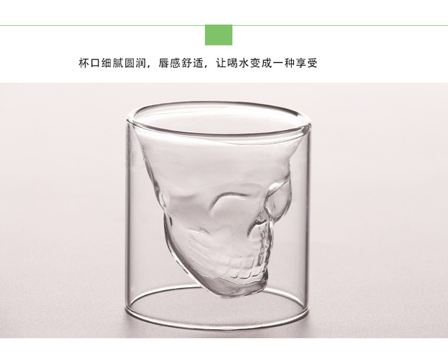 Kufel szklany dwuwarstwowy z piracką czaszką 75ml - Wianko - 15
