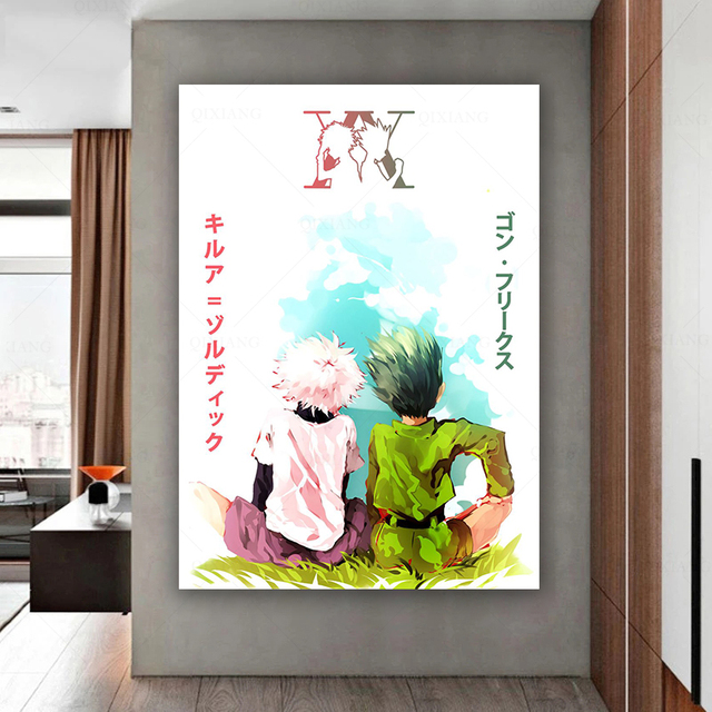 Plakat Anime Zoldyck Hunter x Hunter - Gon Killua, malarstwo ozdobne na płótnie, stylizacja salonu i dekoracja domu, Kawaii - Wianko - 4
