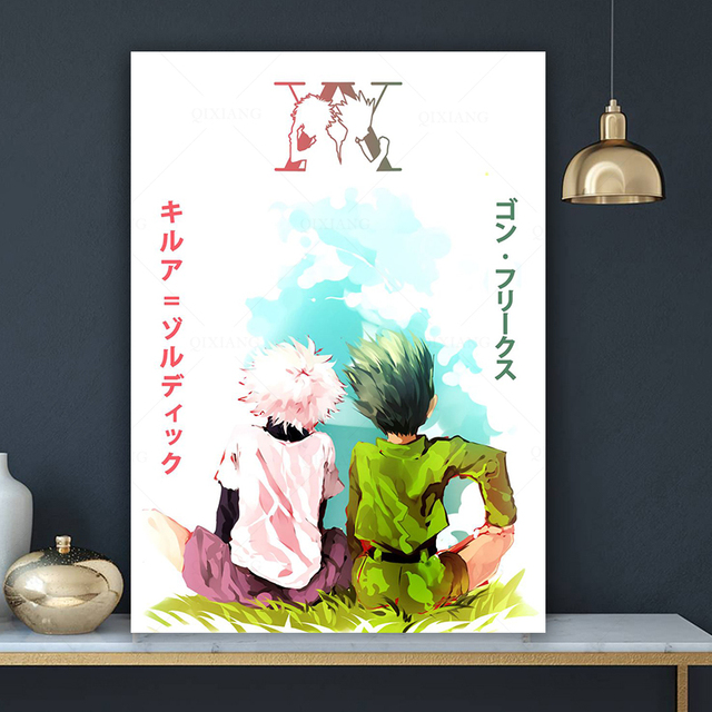 Plakat Anime Zoldyck Hunter x Hunter - Gon Killua, malarstwo ozdobne na płótnie, stylizacja salonu i dekoracja domu, Kawaii - Wianko - 3