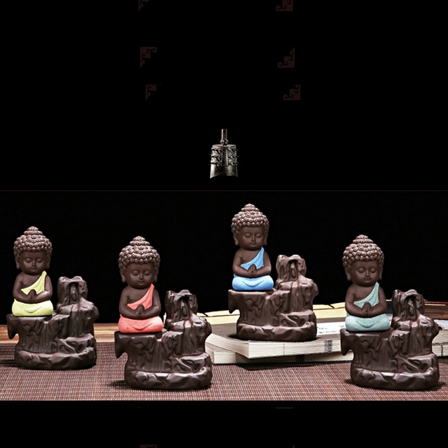 Kadzidełko Mały Mnich z Wodospadem - Kij Kadzidło Stożki Palnika Mini Craft - Dekoracja Do Domu - Buddyjski Mały Budda - Wianko - 5
