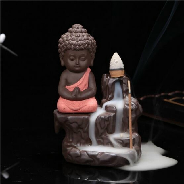 Kadzidełko Mały Mnich z Wodospadem - Kij Kadzidło Stożki Palnika Mini Craft - Dekoracja Do Domu - Buddyjski Mały Budda - Wianko - 11