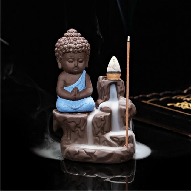 Kadzidełko Mały Mnich z Wodospadem - Kij Kadzidło Stożki Palnika Mini Craft - Dekoracja Do Domu - Buddyjski Mały Budda - Wianko - 12