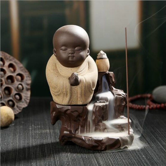 Kadzidełko Mały Mnich z Wodospadem - Kij Kadzidło Stożki Palnika Mini Craft - Dekoracja Do Domu - Buddyjski Mały Budda - Wianko - 15