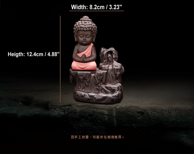 Kadzidełko Mały Mnich z Wodospadem - Kij Kadzidło Stożki Palnika Mini Craft - Dekoracja Do Domu - Buddyjski Mały Budda - Wianko - 10