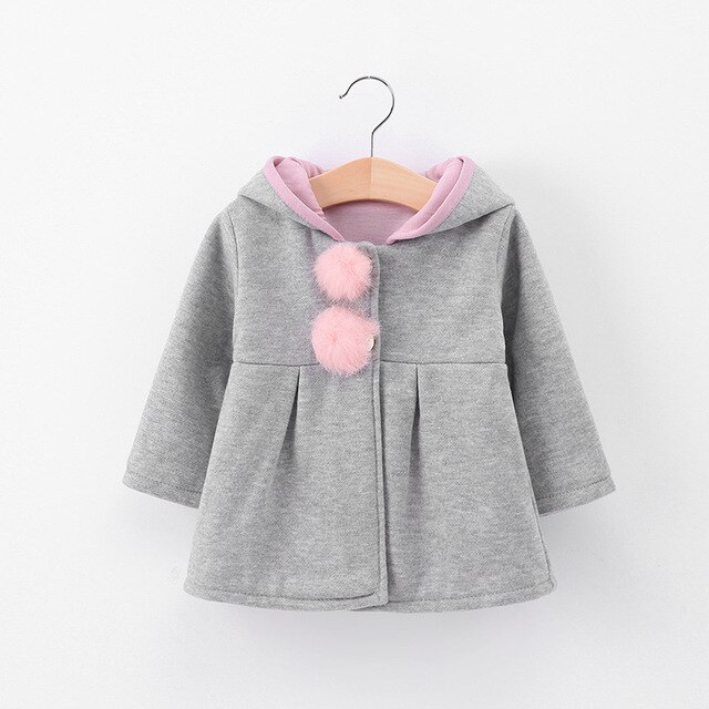 Warm Nowej jesienno-zimowej kreskówkowy płaszcz z kapturem z królikiem dla dziewczynek - Wianko - 8