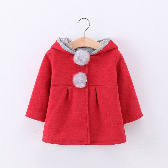 Warm Nowej jesienno-zimowej kreskówkowy płaszcz z kapturem z królikiem dla dziewczynek - Wianko - 6