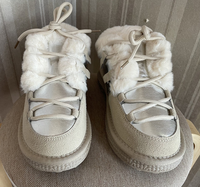 Damskie buty śniegowe zimowe 2020 plus aksamitne, grube, ciepłe, wodoodporne, sznurowane, bawełniane - Wianko - 1