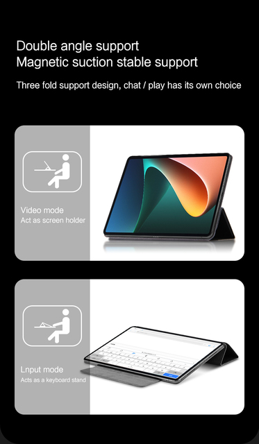 Smart Case skóra bydlęca do tabletu XiaoMi Pad 5 Pro 11 2021 - magnetyczna osłona adsorpcyjna z MiPad 5 Pro MiPad5 - skórzana powłoka - Wianko - 9
