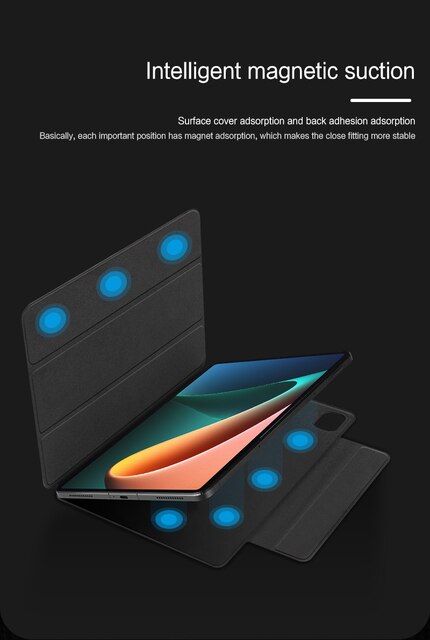 Smart Case skóra bydlęca do tabletu XiaoMi Pad 5 Pro 11 2021 - magnetyczna osłona adsorpcyjna z MiPad 5 Pro MiPad5 - skórzana powłoka - Wianko - 6