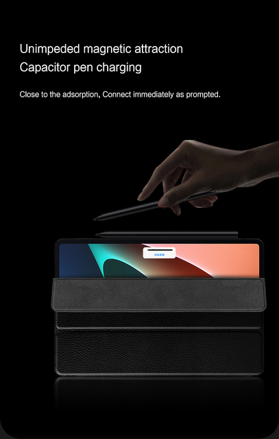 Smart Case skóra bydlęca do tabletu XiaoMi Pad 5 Pro 11 2021 - magnetyczna osłona adsorpcyjna z MiPad 5 Pro MiPad5 - skórzana powłoka - Wianko - 5