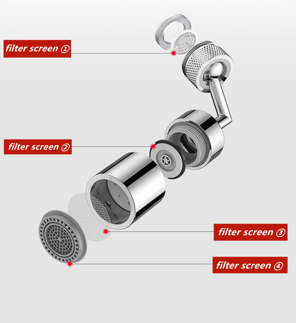 Uniwersalna bateria do łazienki prysznic z filtrem przeciw rozpryskom i dwoma trybami ścieków - baterie umywalkowe - Wianko - 6