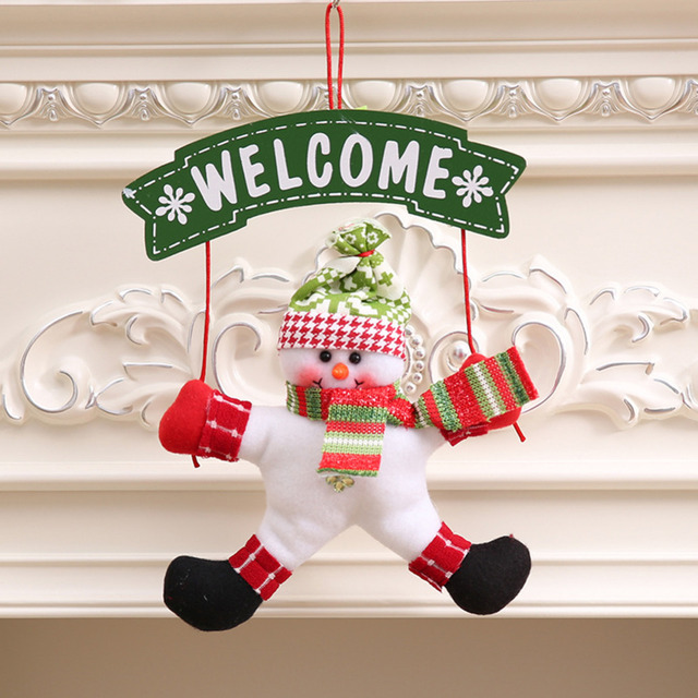 Drzwi znak Boże Narodzenie Wiszący Święty Mikołaj Snowman Ornament - Wianko - 3