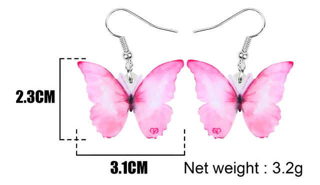 ARWA kolczyki motylkowe Morpho - długie, akrylowe, wiszące, dziecięce z motywem zwierząt, wiosenna nowość - Wianko - 5