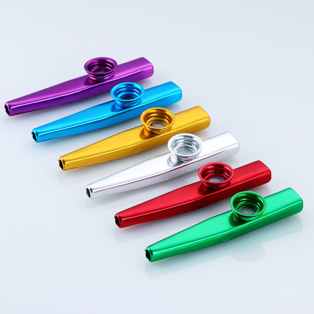 Instrument muzyczny flet membranowy do ust Metal Kazoos w 6 kolorach - Wianko - 2