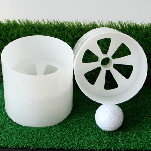 Automat treningowy do golfa z zielonym otworem - praktyczny puchar maszt do ćwiczeń w ogrodzie - Wianko - 4