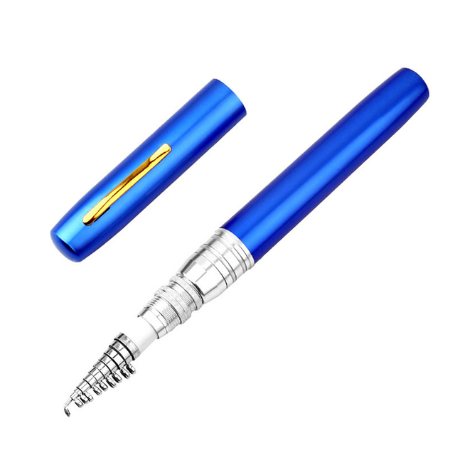 Przenośny długopis z wędziskiem teleskopowym i kołowrotkiem spinningowym z aluminium - Wianko - 5