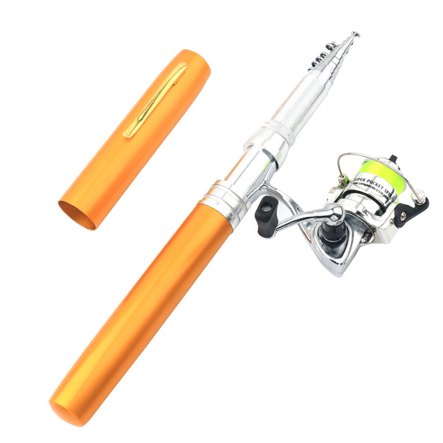 Przenośny długopis z wędziskiem teleskopowym i kołowrotkiem spinningowym z aluminium - Wianko - 14