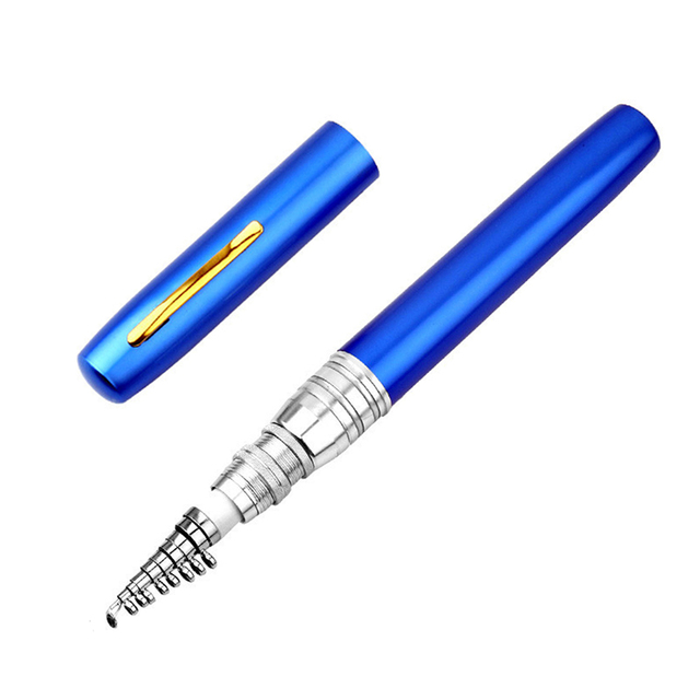 Przenośny długopis z wędziskiem teleskopowym i kołowrotkiem spinningowym z aluminium - Wianko - 7