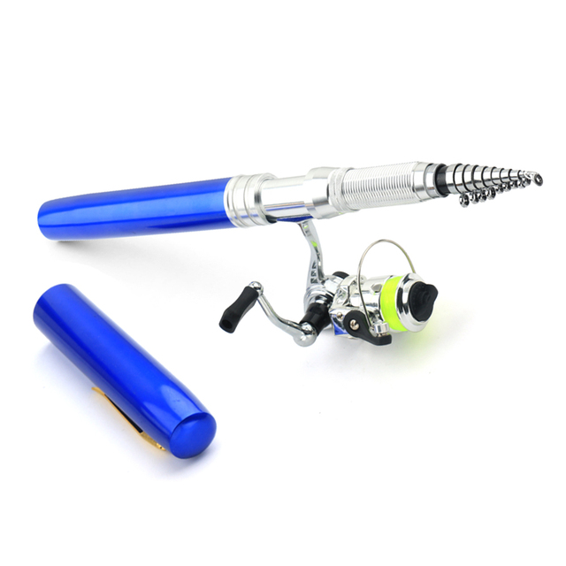 Przenośny długopis z wędziskiem teleskopowym i kołowrotkiem spinningowym z aluminium - Wianko - 11