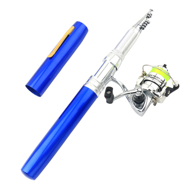Przenośny długopis z wędziskiem teleskopowym i kołowrotkiem spinningowym z aluminium - Wianko - 10