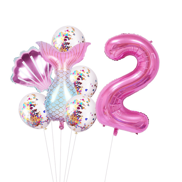 Partia 8 sztuk syrenkowych balonów foliowych z numerami 1-9 na urodziny dzieci - dla 1, 2, 3, 4, 5, 6, 7, 8 lub 9 lat - Wianko - 12
