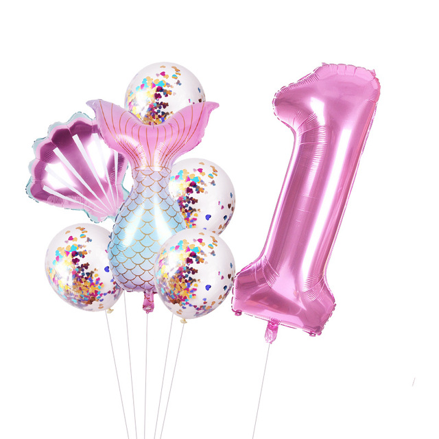 Partia 8 sztuk syrenkowych balonów foliowych z numerami 1-9 na urodziny dzieci - dla 1, 2, 3, 4, 5, 6, 7, 8 lub 9 lat - Wianko - 11
