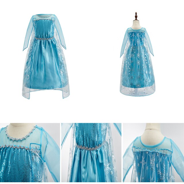 Sukienka dla dziewczynki Królowa Śniegu 2 - kostium Elsa, długi rękaw, idealna na karnawał i inne imprezy - Wianko - 12