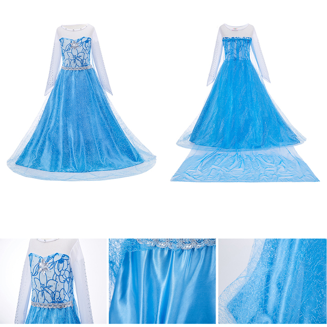 Sukienka dla dziewczynki Królowa Śniegu 2 - kostium Elsa, długi rękaw, idealna na karnawał i inne imprezy - Wianko - 10