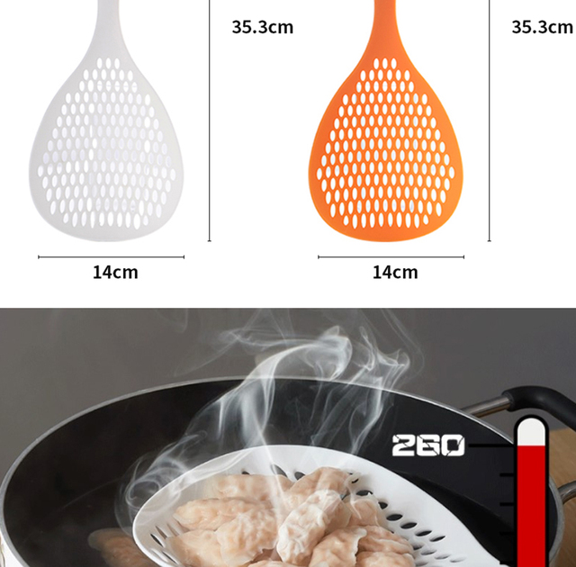 Żywności sitko Scoop kuchnia Nylon łyżka do zupy duże Skimmer sitko sitko Fry Food Mesh Handy filtr Colanders narzędzia kuchenneNarzędzia kuchenne - żywnościowe sitko Scoop nylonowe do zup i smażonych potraw z dużym sitkiem mesh - Wianko - 3