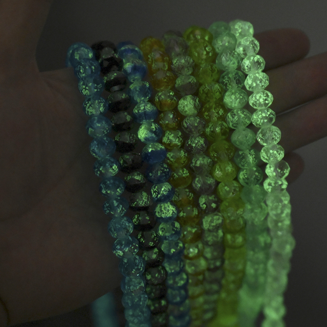 Czeskie koraliki dystansowe Rondelle IYOE 10szt 10mm z kryształkami, lśniące w ciemności - Wianko - 1