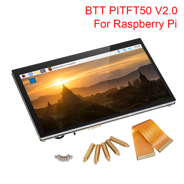 Ekran dotykowy LCD BIGTREETECH PITFT50 V2.0 5 Cal pojemnościowy dla Raspberry Pi 4/3 3B +/2B 3D drukarki - Wianko - 4