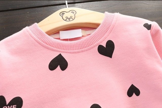 Różowe zestawy jesienne-zimowe ubrania dla dziewczynek: bluzy + spodnie - strój bożonarodzeniowy, sportowy garnitur dla dzieci (3-7 lat) - Wianko - 13
