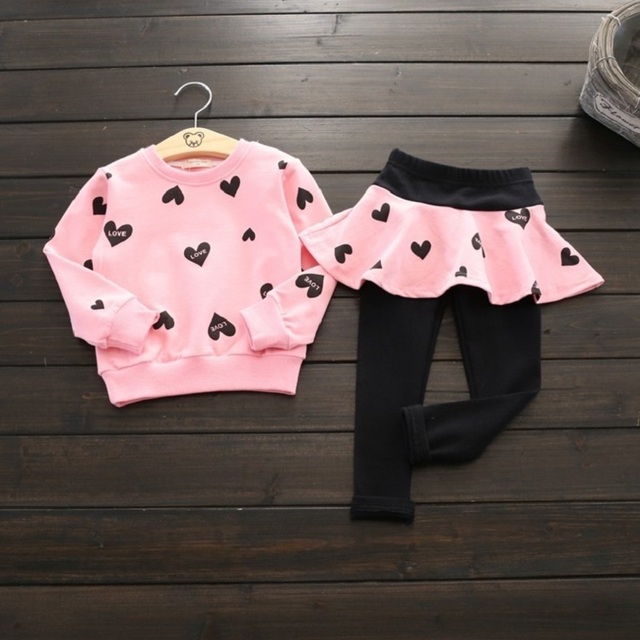 Różowe zestawy jesienne-zimowe ubrania dla dziewczynek: bluzy + spodnie - strój bożonarodzeniowy, sportowy garnitur dla dzieci (3-7 lat) - Wianko - 12