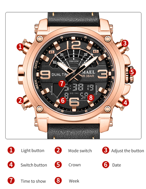 Męski zegarek luksusowy bransoletka kwarcowa 30M wodoodporny z luminous hands SL-6012 - Wianko - 6