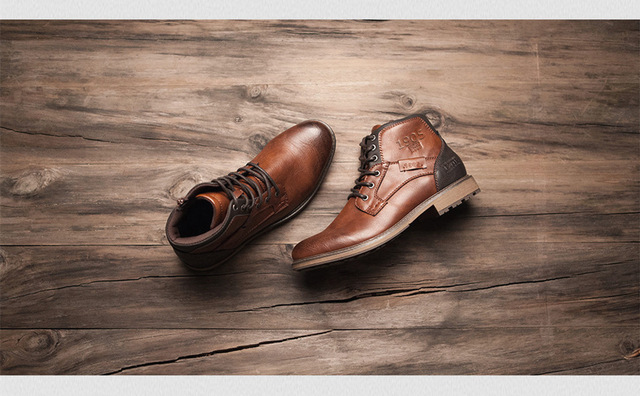 Kostki męskie buty skórzane w stylu retro, wysokiej góry, z bocznym zamkiem błyskawicznym - czarne i brązowe - Wianko - 23