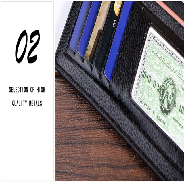 Męska długa kopertówka na zamek, skórzany portfel ze slotem na karty, czarna - Wianko - 8