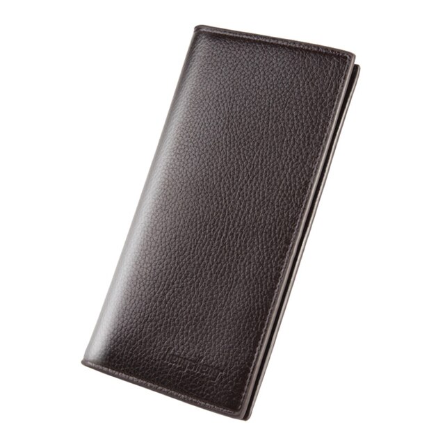 Męska długa kopertówka na zamek, skórzany portfel ze slotem na karty, czarna - Wianko - 13