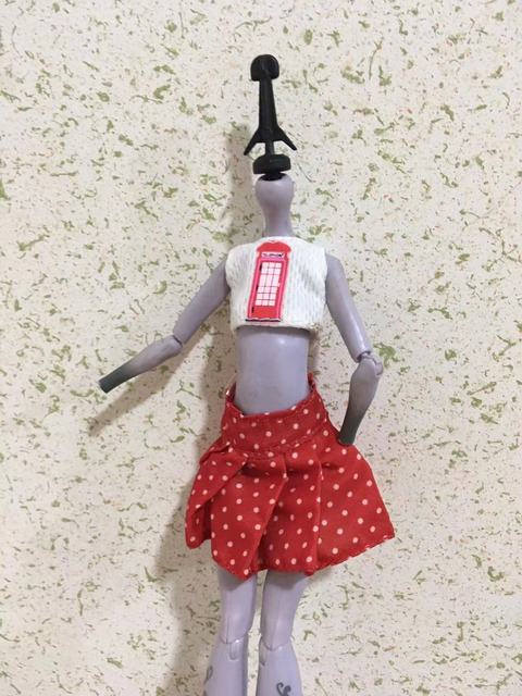 Sukienka spódnica dla lalek Bratz Handmade, 1/6 skala Monster High, DIY dekory, modowa odzież dla lalek - Wianko - 18